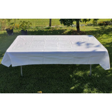 Cateringový stůl 180 cm + bavlněný ubrus bílý